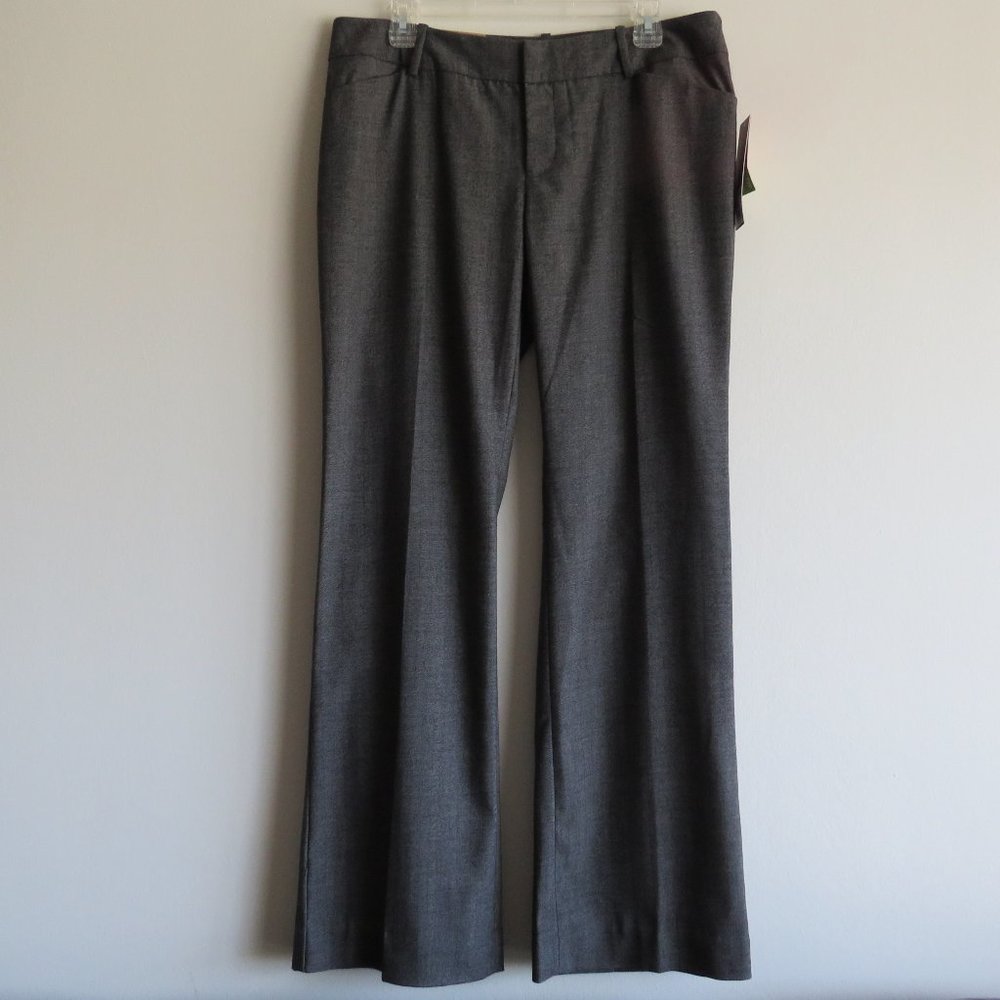 NWT MOSSIMO Stretch Herringbone Trouser Gray Mid Waist Straight Hip Pants 12